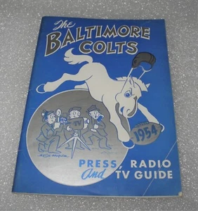 1954 Football Baltimore Colts Press Media Radio Guide Roster Program Pre Season - Picture 1 of 3