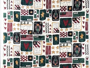 Alma Lynne Folk Country ENGELS Baumwollstoff ALFOLKSY-3 37" x 44" - Bild 1 von 3