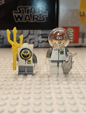 Space Spongebob Squarepants and Sandy Cheeks Custom Lego Minifigures  - Image 1 of 2