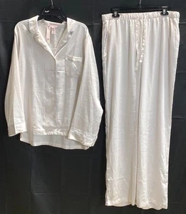 Victorias Secret Womens White Bride Embroidered Pajama Set Size Large NWT - Picture 1 of 7