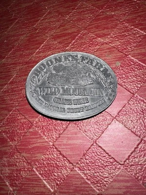 Fivela de cinto Boones Farm Mountain uva vinho frutas bar festa anos 70 vintage - Imagem 1 de 4