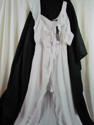 XOXO Womens White Ruffled Short Sleeve Maxi Wrap Dress Juniors M - Image 1 of 4