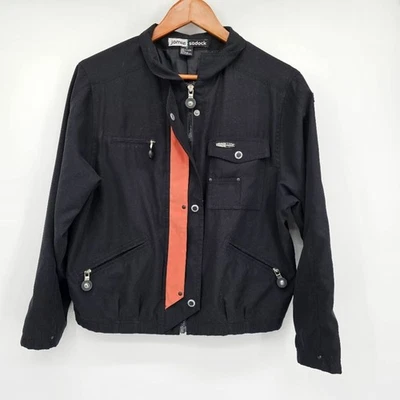 Chaqueta de Golf Jamie Sadock Negra Cremallera Completa Estilo Años 80 Cortavientos Mujer Talla M Foto 1 de 4