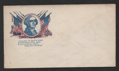 US 1861 UNION PATRIOTIC CIVIL WAR COVER CACHET OF GEORGE WASHINGTON & US FLAGS - Image 1 of 2