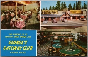 1950 LAKE TAHOE / Stateline, Nevada Postal "GEORGE'S GATEWAY CLUB" Casino - Imagen 1 de 2