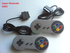 2 New Super Nintendo SNES System Console Controller 16-Bit 6FT Retro Control Pad - Picture 1 of 9
