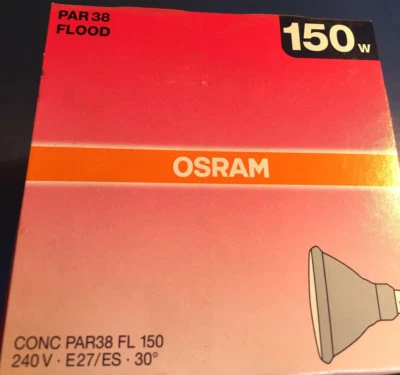 OSRAM CONC PAR 38 FL 150 150W STRAHLER LAMPE E27 240 V 30º FLOOD DIMMBAR !!! - Bild 1 von 2