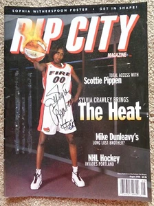 Signed SYLVIA CRAWLEY Portland Fire RIP CITY MAGAZINE Autograph WNBA - Picture 1 of 2