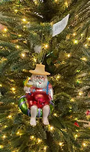December Diamonds 6" Santa on Float Holding Margarita Ornament - Picture 1 of 3
