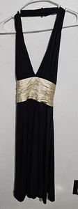 Maggy London Dress Women's Size 8 Black Formal Party Pearl Large Bow Tie - Picture 1 of 3