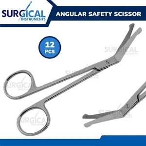 12 Angular Safety Scissors 4.50" Surgical Plastic Instruments 4.5" German Grade - Picture 1 of 3