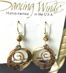 Surgical Steel US Made Handcrafted 2" - Dangle Drop Earings Dancing Winds NWT - Picture 1 of 6