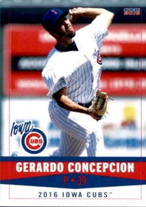 2016 Iowa Cubs Choice #9 Gerardo Concepcion Miami Florida FL Baseball Card - Picture 1 of 2