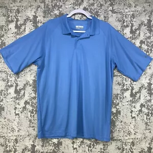 Polo Columbia Omni Shade uomo grande L colletto manica corta blu outdoor - Foto 1 di 9