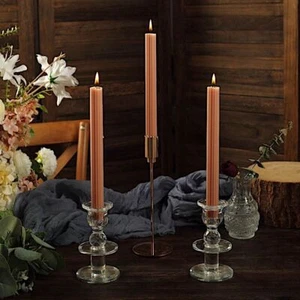 5 Unscented 9 in Premium Wax Taper CANDLES Ribbed Design Party Events Supplies - Picture 1 of 73