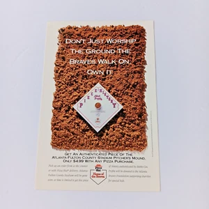 Pizza Hut Menu Insert Atlanta Braves Fulton County Stadium Dirt Offer 1996 - Picture 1 of 4