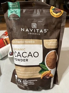 Cacao en polvo sin azúcar Navitas Organics 16 oz sin OGM BBD 10/25 - Imagen 1 de 3
