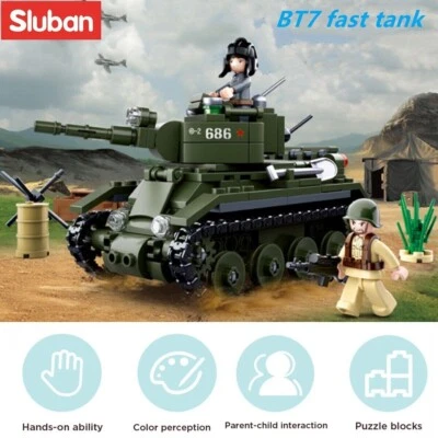 Bloques de construcción MOC militar Segunda Guerra Mundial BT7 batalla rápida tanque ladrillos modelo niños juguetes Foto 1 de 4