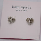 Kate spade jewelry Silver Plated Stud Pose Earrings Pave Heart Shapes For Girls