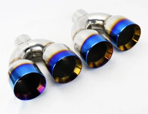 Dual 4" Quad Staggered Burn Style Exhaust Tips Fits Audi S5 2008-2016 - Foto 1 di 3