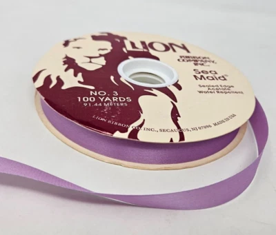 Cinta artesanal de acetato satinado púrpura Lion Sea Maid Offray Lt rollo de 5/8" x 100 YDS #3 Foto 1 de 2