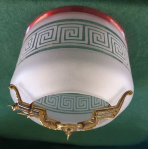 Victorian ex gas lampshade with ruby threading and original Simplex gallery - Picture 1 of 13