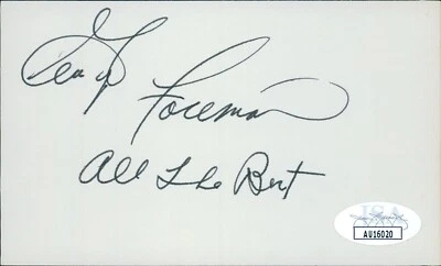 George Foreman Boxer Signed 3x5 Index Card JSA Authenticated - Image 1 of 2