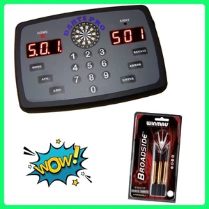 Dart Scorer Darts Pro Electronic Scoreboard Winmau Broadside Darts Set - Picture 1 of 6