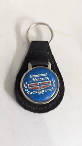 Vintage Mercury Key Ring Keychain With Black Leather Support - Picture 1 of 3