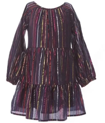 Vestido Roller Rabbit Niñas Niño Talla 2T Arco Iris Lurex Priscilla Vestido Azul Lino Foto 1 de 4