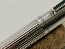 DUPONT DE PARIS SOLID SILVER 925 VERMEIL FOUNTAIN PEN LAQUE CLIP 18K GOLD NIB