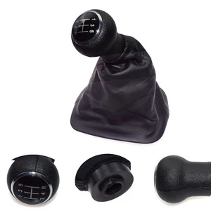 Black 5 Speed Gear Shift Knob Gaitor Boot For VW GOLF Rabbit JETTA MK5 SHIFTER - Picture 1 of 8