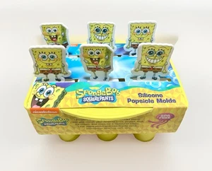 NEW SpongeBob SquarePants 6-Cavity Silicone Popsicle Molds w/SpongeBob Sticks - Picture 1 of 8