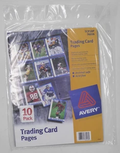 AVERY Trading Card Pages 10 Pack Acid Free Archival NEW 76016 TCP10P - Picture 1 of 10