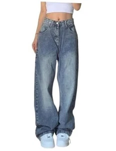 Denim Jeans for Women Wide Leg Jeans Low Waist Baggy Jeans for Medium 4-blue - Picture 1 of 7