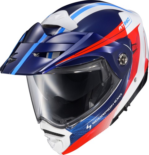 SCORPION EXO EXO-AT960 Modular Helmet Topographic 2 RED/WHT/Blue MD | eBay