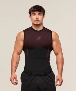 Tanque Gymshark Onyx 5.0 - Negro/Rojo Carmino Talla: Grande ✅️[Preventa-Confirmado] - Imagen 1 de 4