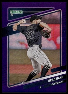 Donruss #138 2021 Brad Hand Holo púrpura Cleveland Indians - Imagen 1 de 2