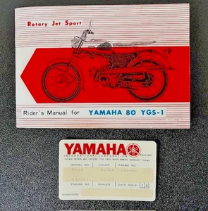 Yamaha 80 YGS-1 OEM Vintage Riders Manual w/Original Warrany Card NICE CONDITION - Picture 1 of 6