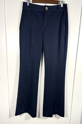 Cabi Navy Plaid Dress Pants Women’s Size 6 Flare Trouser Stretch - Image 1 of 4