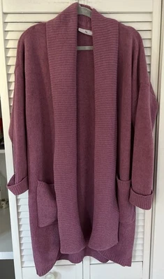 Cárdigan de salón de felpa Natori bata acogedora cuello chal rosa talla grande Foto 1 de 4