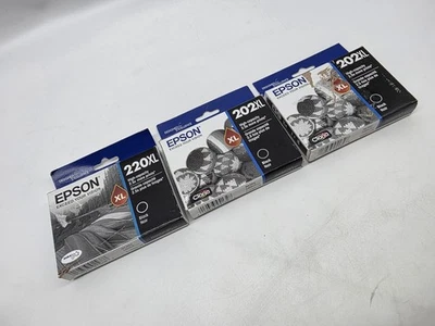 BRAND NEW • EPSON 220XL BLACK INK • 3 PACKS 5/27 pinter ink - Image 1 of 4