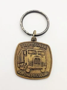 Vintage 1990s Tri-State Trucking Truck & Trailer Rig Joplin Missouri Ad Keychain - Picture 1 of 3