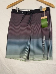 Quicksilver Surfsilk Boardshorts Youth 27 multicolore a righe spiaggia nuoto sole nuovo con etichette - Foto 1 di 12