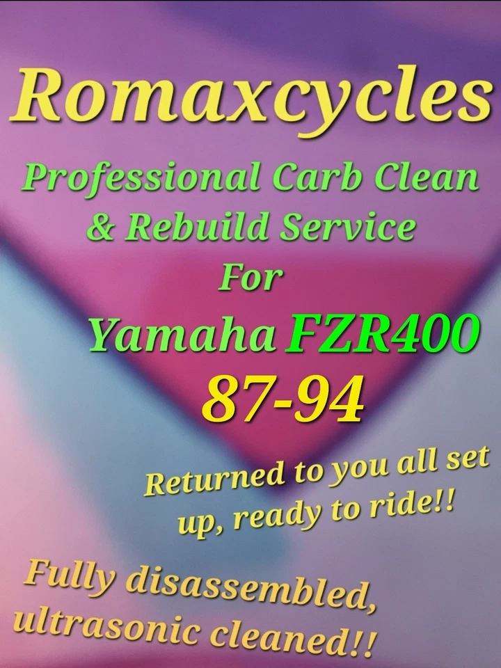 87-94 Yamaha FZR400 serviço profissional de limpeza e reconstrução de carboidratos FZR 400 - Imagem 1 de 1