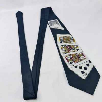 Corbata de cuello de póquer ROYAL COLOR CARTAS SOBRE FONDO NEGRO por Marco Polo Foto 1 de 4