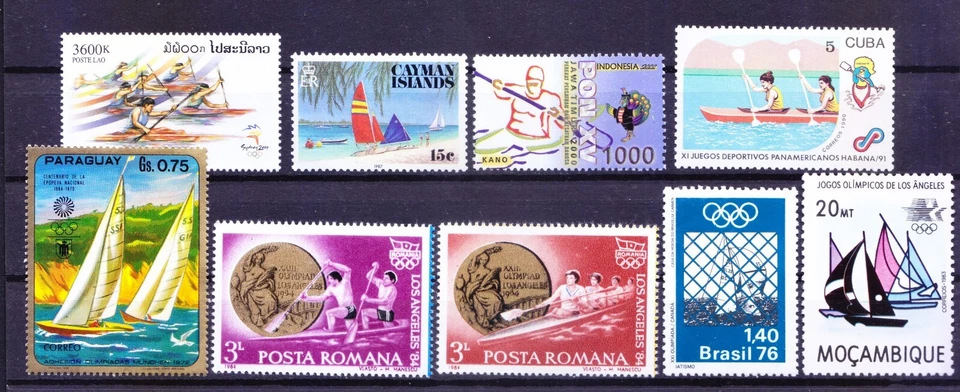 Kayaking, Surfing, All Different 9 Water Sport MNH Stamps, Olympics, lot - Image 1 of 1