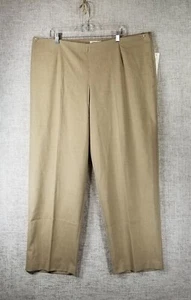 Coldwater Creek Classic Holly Pants Women's 22 Tan Side Zip Dress Trousers NWT - Picture 1 of 14
