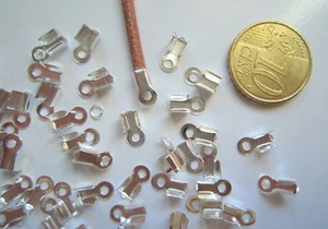 Terminales lisas 9 x 4 mm X 50 UNIDADES baño plata 2,5 mm aguje cordón abalorios - Imagen 1 de 2