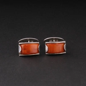 Handmade Silver Cufflinks with Bakelit. Art Deco. - Picture 1 of 3